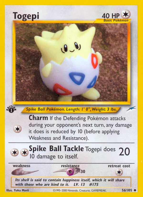 2002 Neo Destiny Togepi #056/105 Uncommon card image