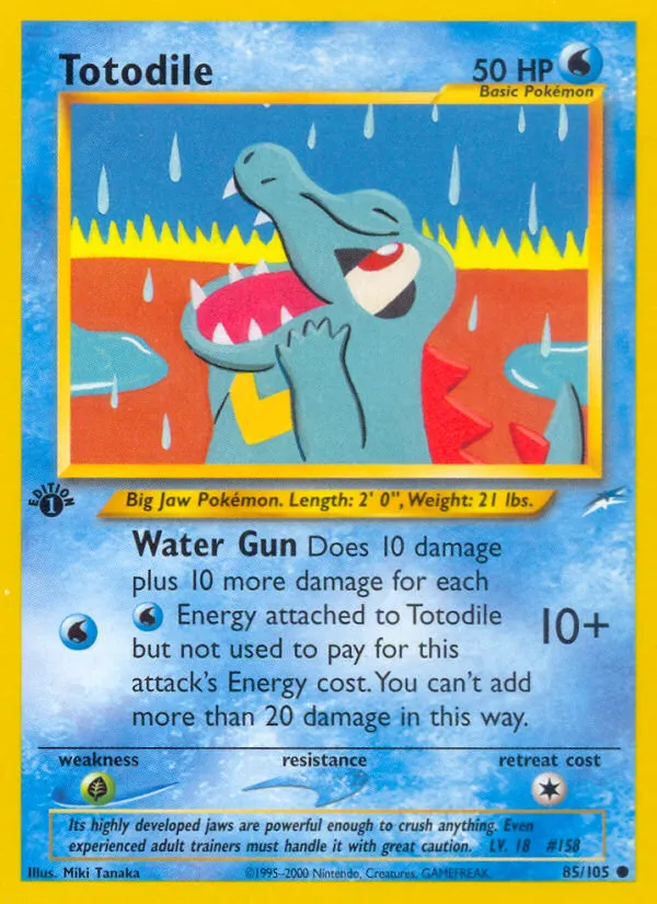 2002 Neo Destiny Totodile Common #085/105 Common card image