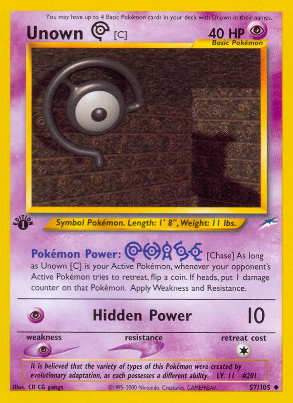 2002 Neo Destiny Unown [C] #057/105 Uncommon card image