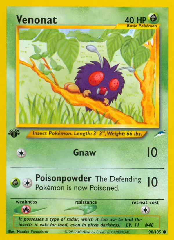 2002 Neo Destiny Venonat Common #090/105 Common card image