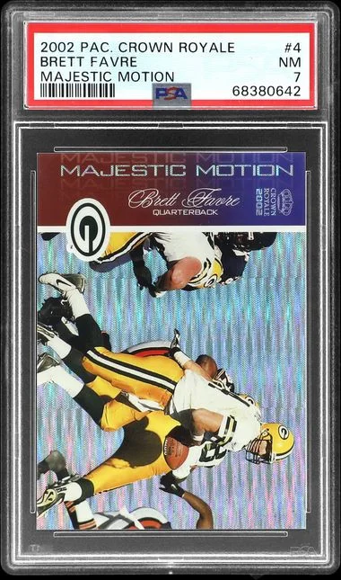 2002 Pacific Crown Royale Majestic Motion Brett Favre #4 card image