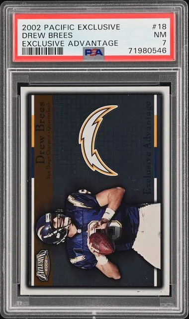 2002 Pacific Exclusive Advantage Drew Brees #18 card image