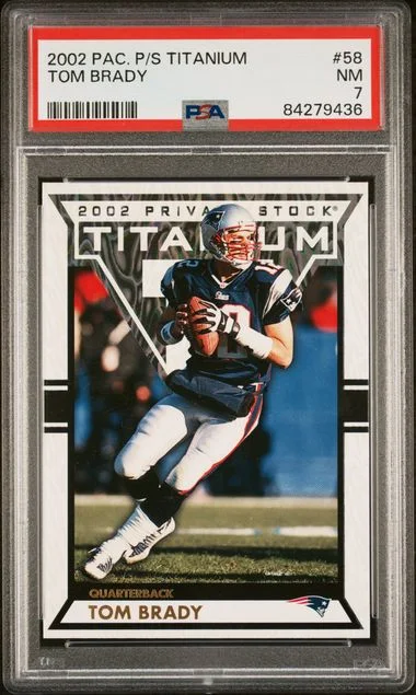 2002 Pacific Private Stock Titanium Tom Brady #58 card image