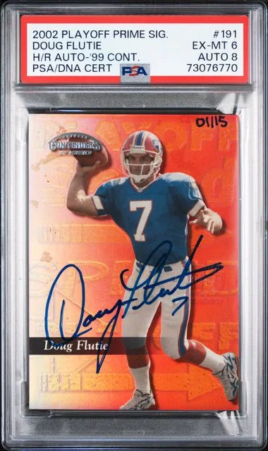 2002 Playoff Contenders 191 Doug Flutie Prime Signatures Honor Roll Autographs #1999 card image