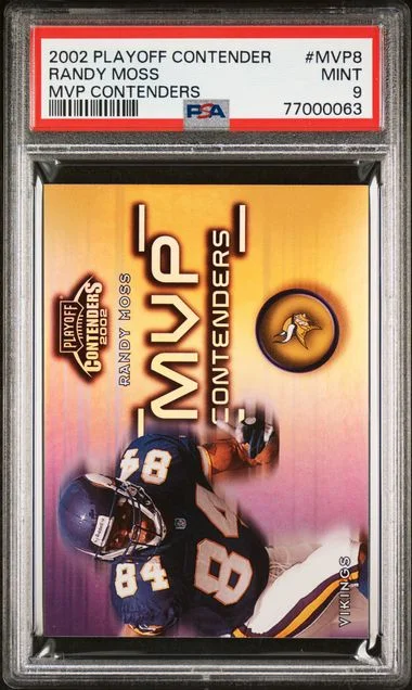 2002 Playoff Contenders Randy Moss MVP Contenders #MVP8 card image