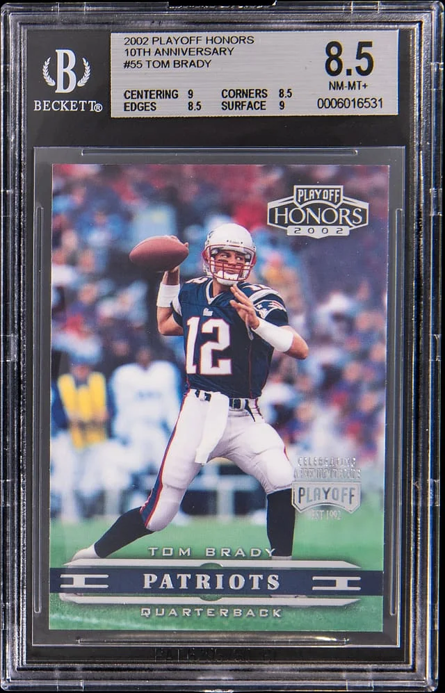 2002 Playoff Honors Tom Brady 10th Anniversary #55 card image