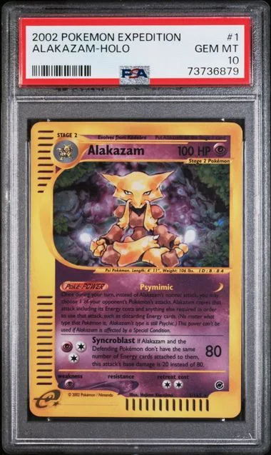 2002 Pokemon Expedition Alakazam-Holo #1 card image