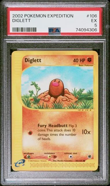2002 Pokemon Expedition Diglett #106 card image