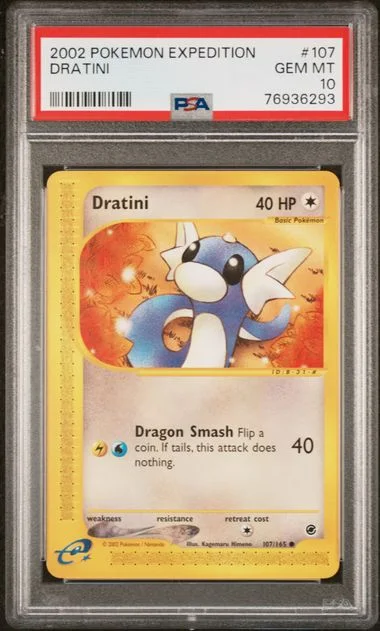 2002 Pokemon Expedition Dratini #107 card image