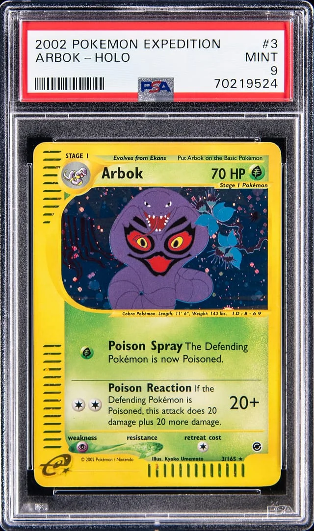 2002 Pokemon Expedition Holo Arbok #3 card image
