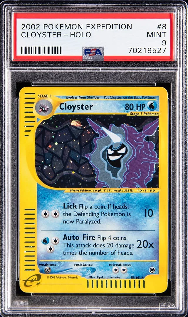 2002 Pokemon Expedition Holo Cloyster #8 card image