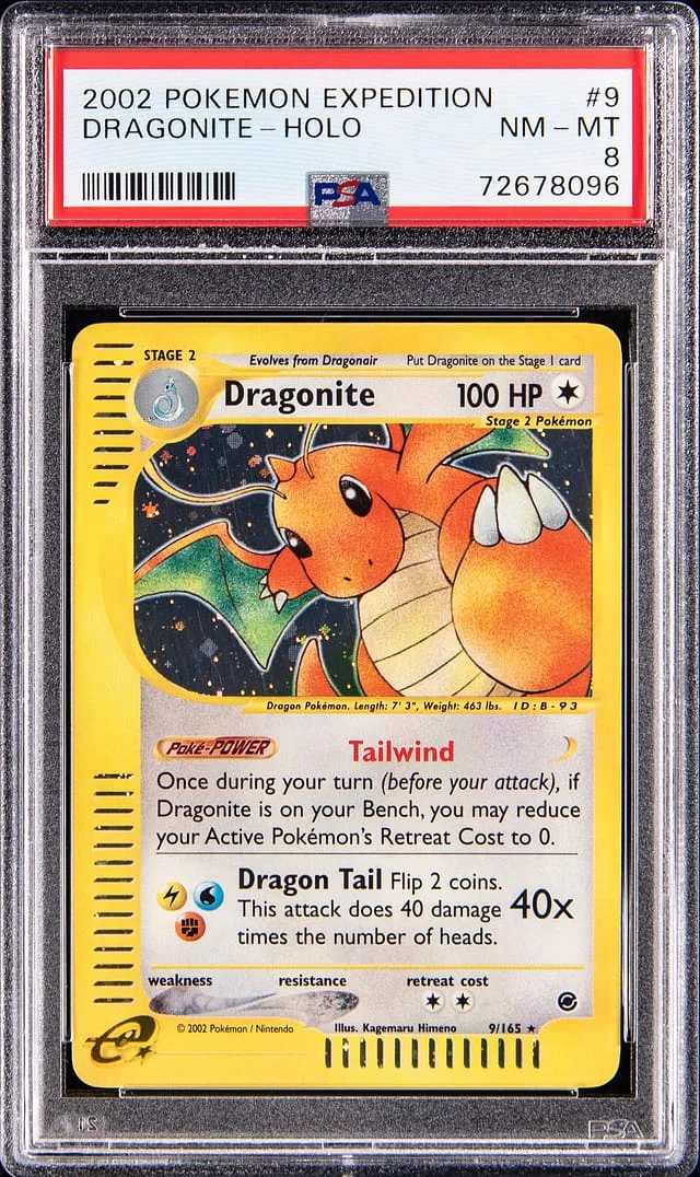 2002 Pokemon Expedition Holo Dragonite #9 card image