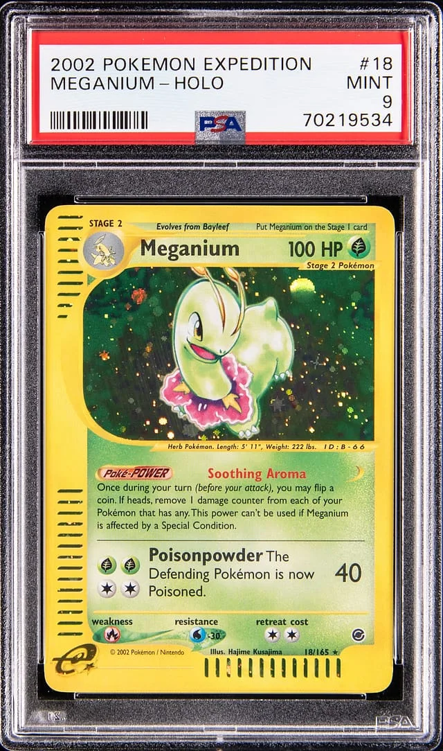 2002 Pokemon Expedition Holo Meganium #18 card image