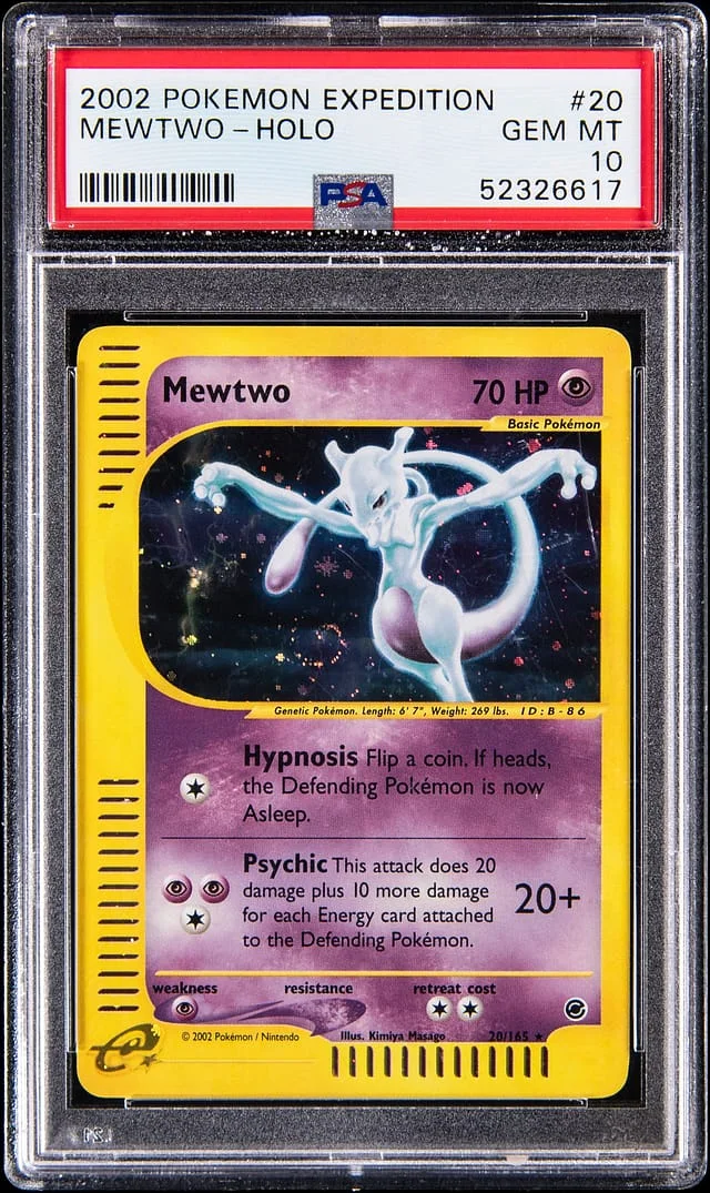 2002 Pokemon Expedition Holo Mewtwo #20 card image