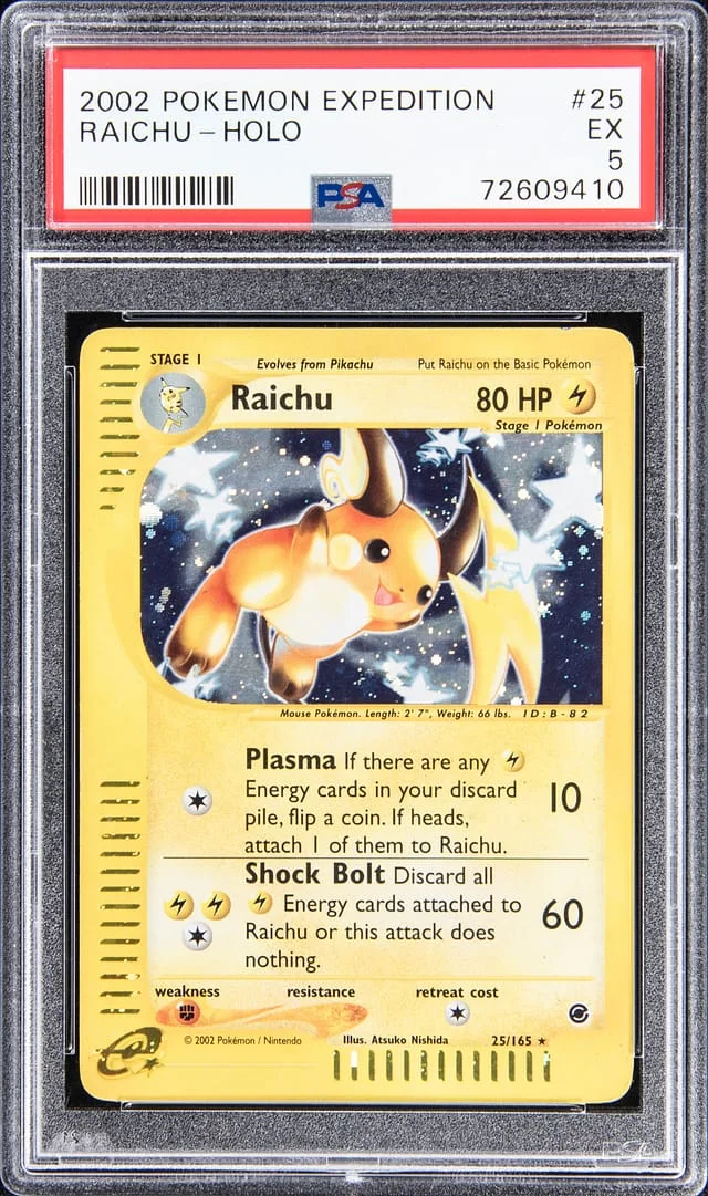 2002 Pokemon Expedition Holo Raichu #25 card image