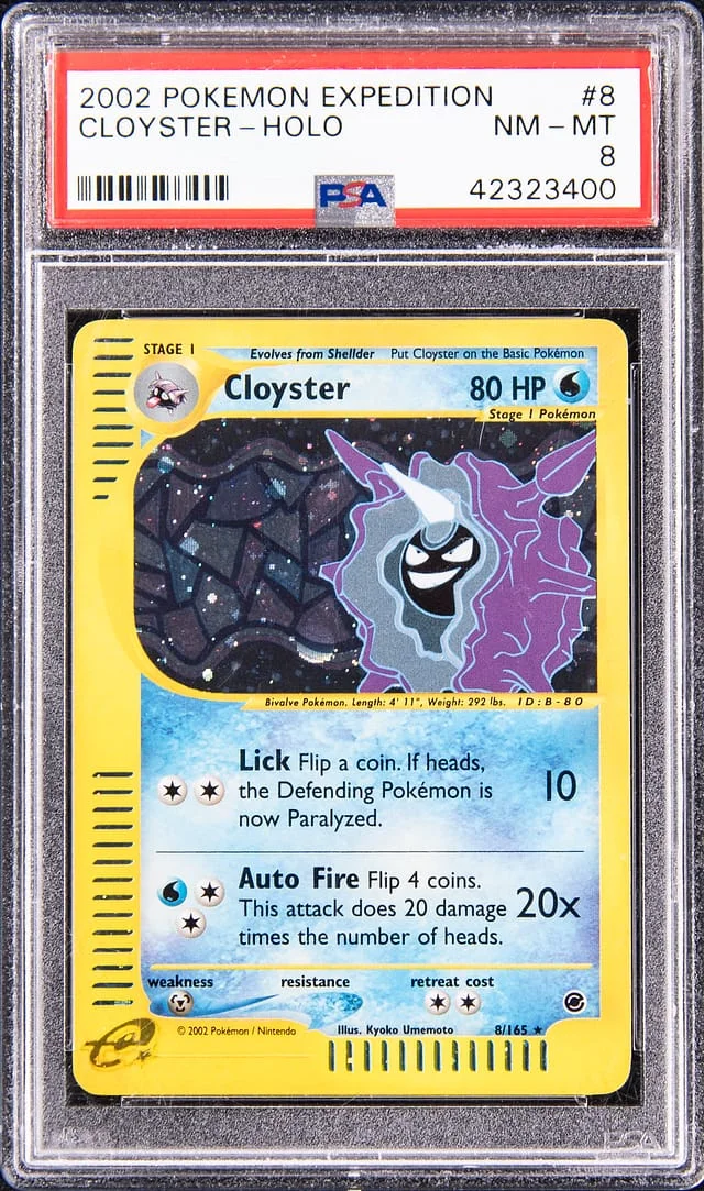 2002 Pokemon Expedition Holofoil Cloyster #8 card image