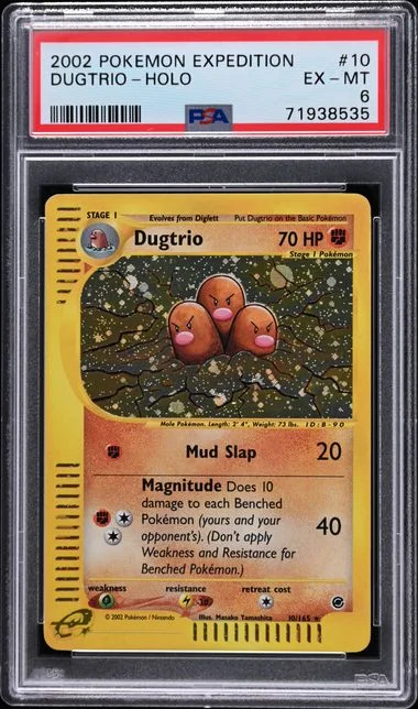 2002 Pokemon Expedition Holofoil Dugtrio #10 card image