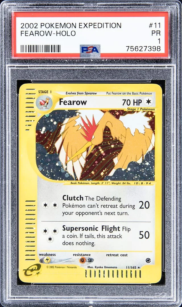 2002 Pokemon Expedition Holofoil Fearow #11 card image