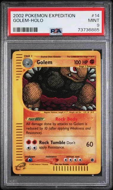 2002 Pokemon Expedition Holofoil Golem #14 card image