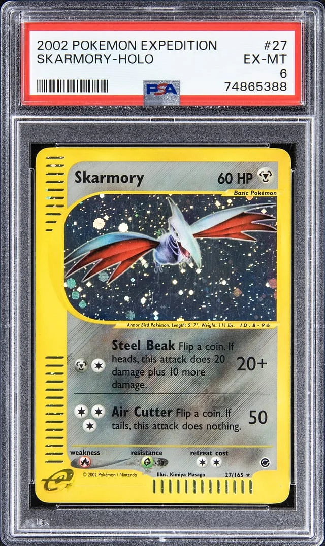 2002 Pokemon Expedition Holofoil Skarmory #27 card image