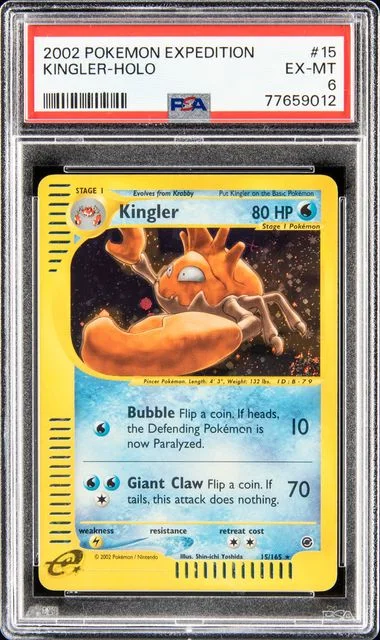 2002 Pokemon Expedition Kingler-Holo #15 card image
