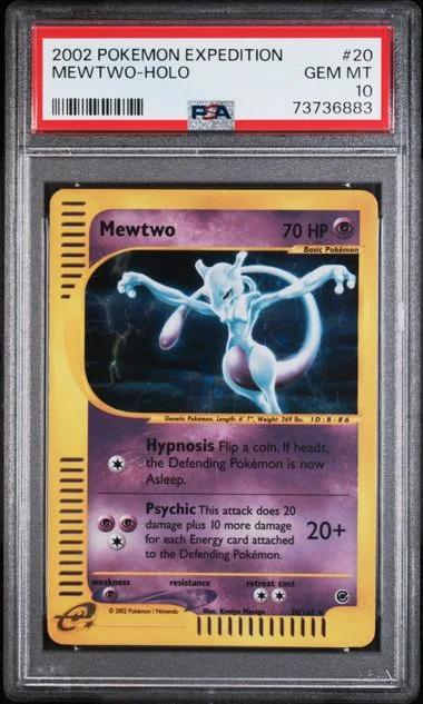 2002 Pokemon Expedition Mewtwo-Holo #20 card image