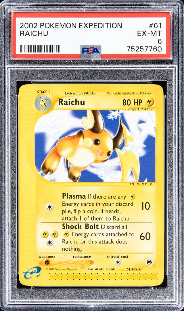 2002 Pokemon Expedition Raichu #61 card image
