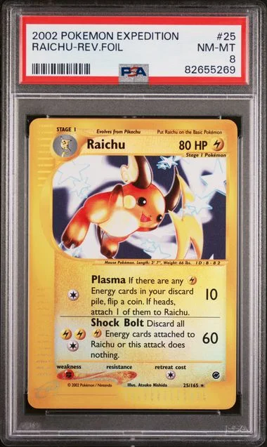 2002 Pokemon Expedition Raichu-Reverse #25 card image