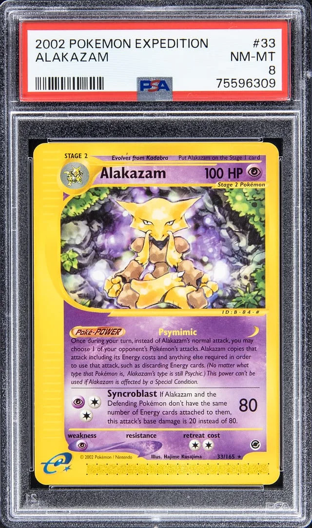 2002 Pokemon Expedition Rare Alakazam #33 card image