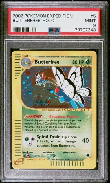 2002 Pokemon Expedition Rare Holofoil Butterfree #5 card image