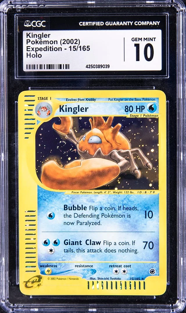 2002 Pokemon Expedition Rare Holofoil Kingler #15 card image