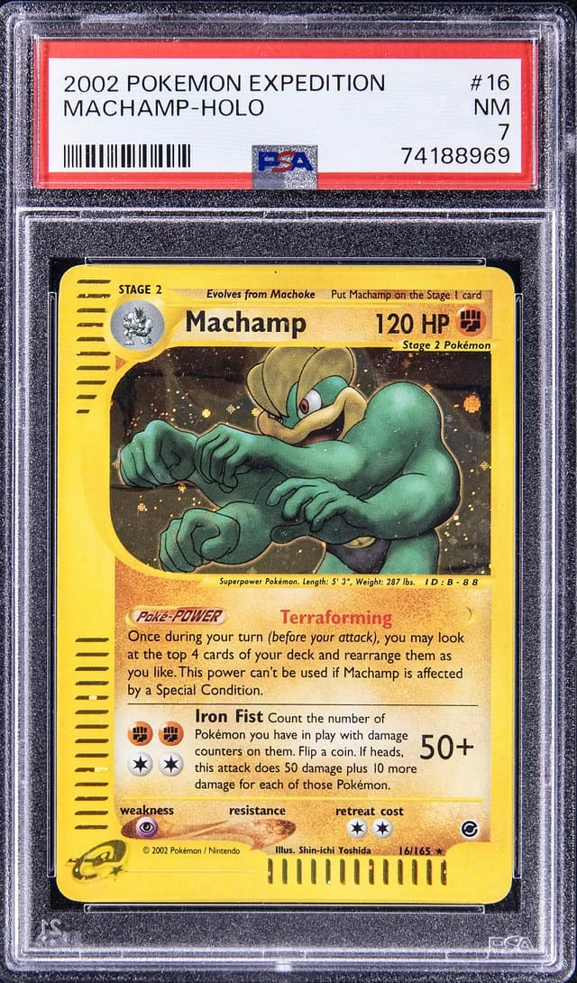 2002 Pokemon Expedition Rare Holofoil Machamp #16 card image