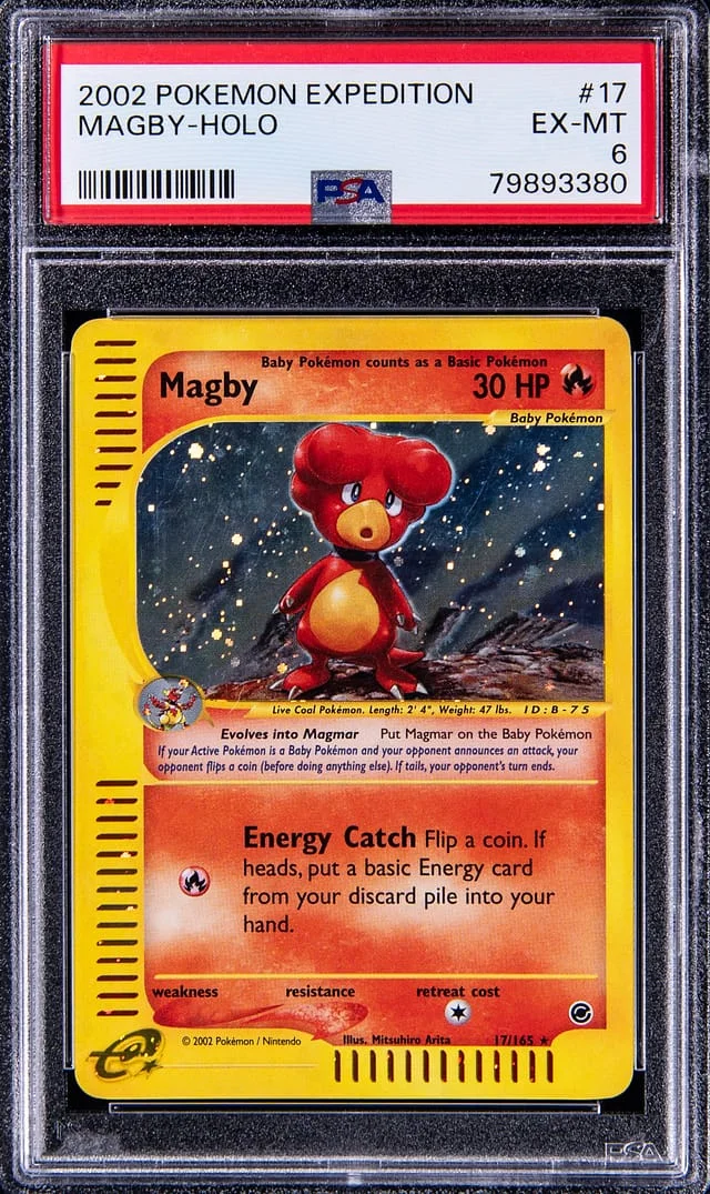 2002 Pokemon Expedition Rare Holofoil Magby #17 card image