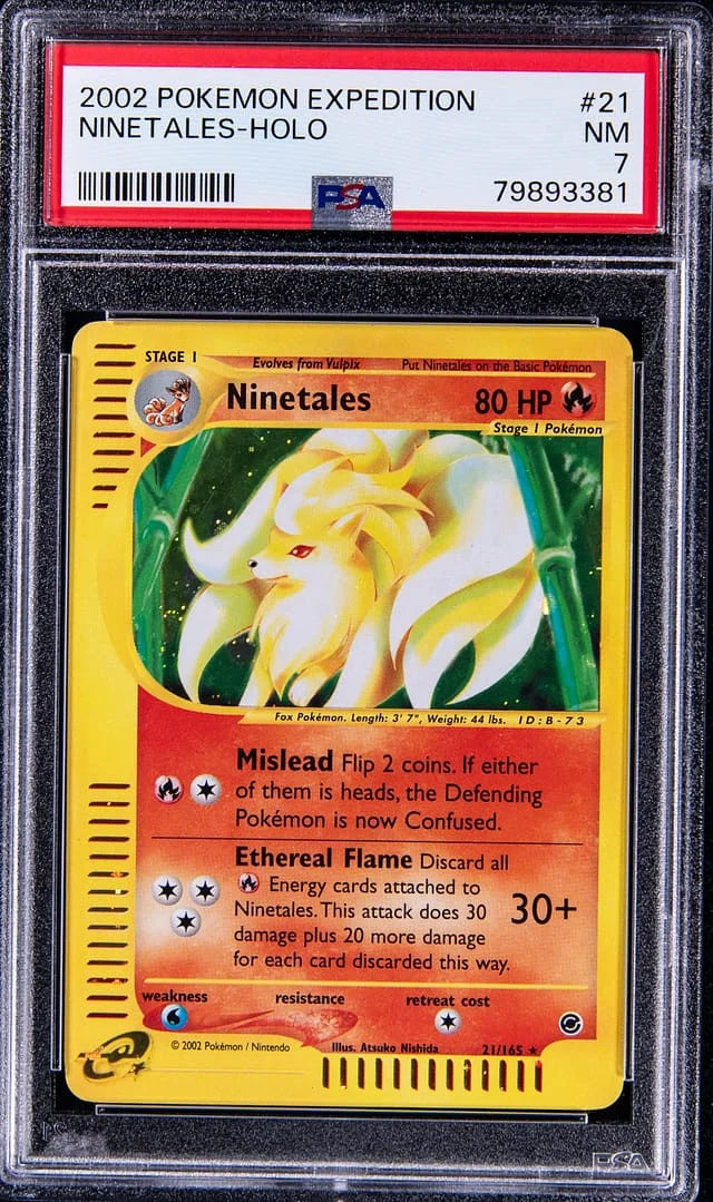 2002 Pokemon Expedition Rare Holofoil Ninetales #21 card image