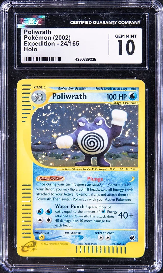 2002 Pokemon Expedition Rare Holofoil Poliwrath #24 card image