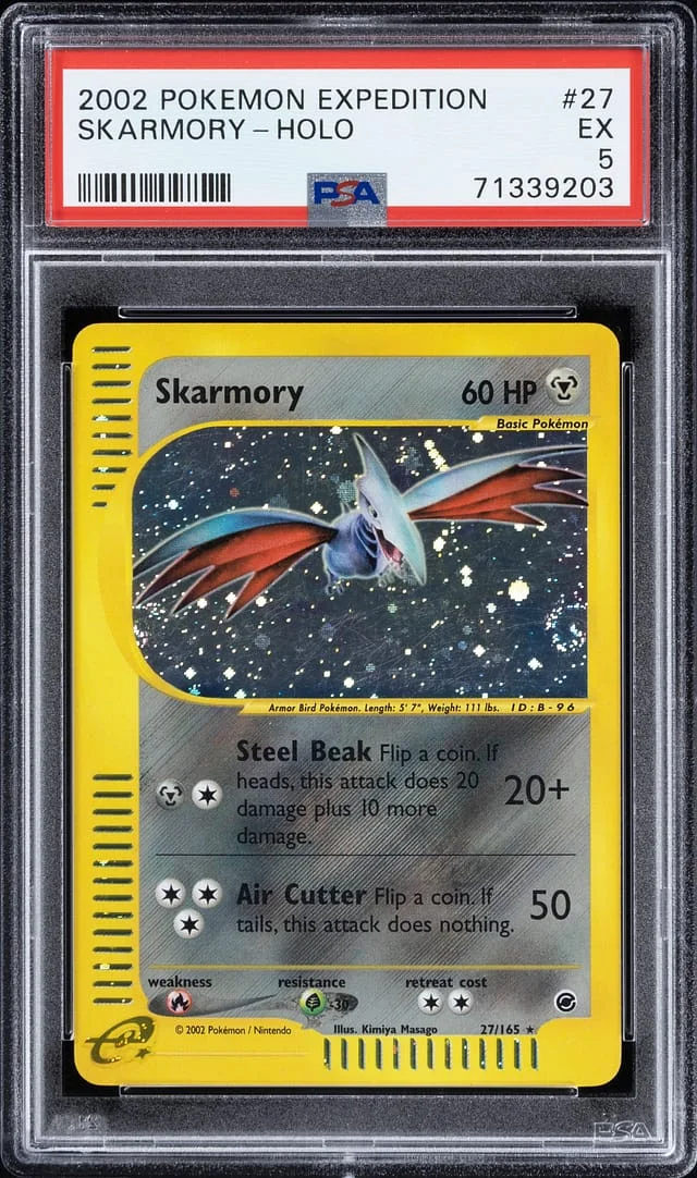 2002 Pokemon Expedition Rare Holofoil Skarmory #27 card image