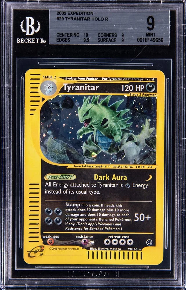 2002 Pokemon Expedition Rare Holofoil Tyranitar #29 card image