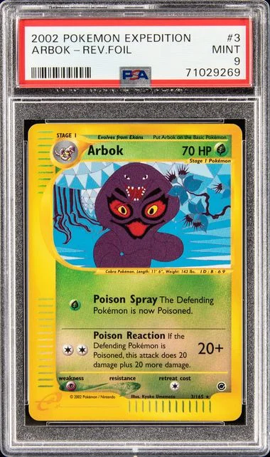 2002 Pokemon Expedition Rare Reverse Foil Arbok #3 card image