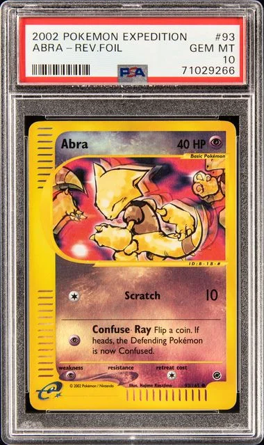 2002 Pokemon Expedition Reverse Foil Abra #93 card image