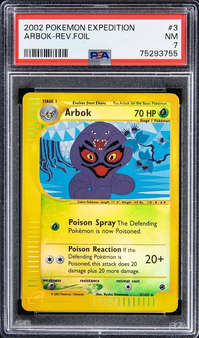 2002 Pokemon Expedition Reverse Foil Arbok #3 card image