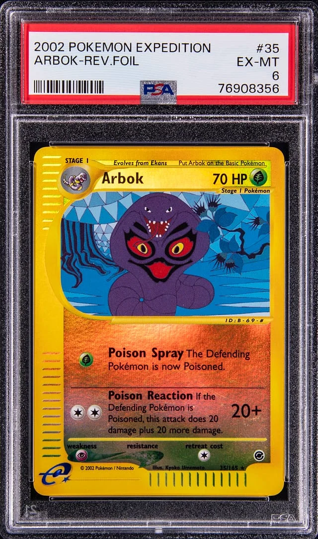2002 Pokemon Expedition Reverse Foil Arbok #35 card image
