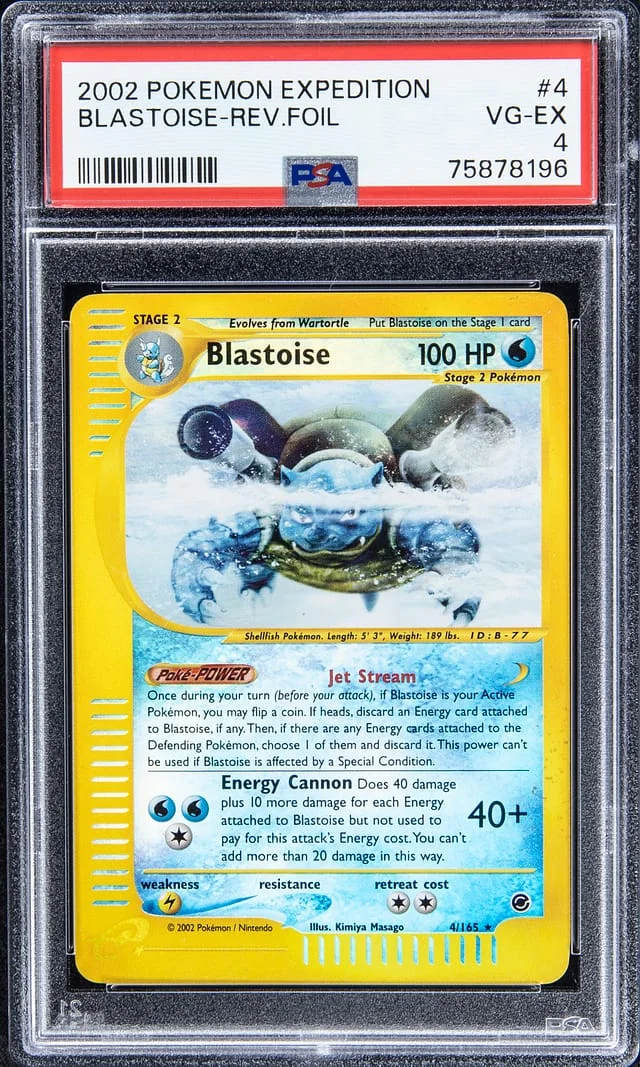 2002 Pokemon Expedition Reverse Foil Blastoise #4 card image