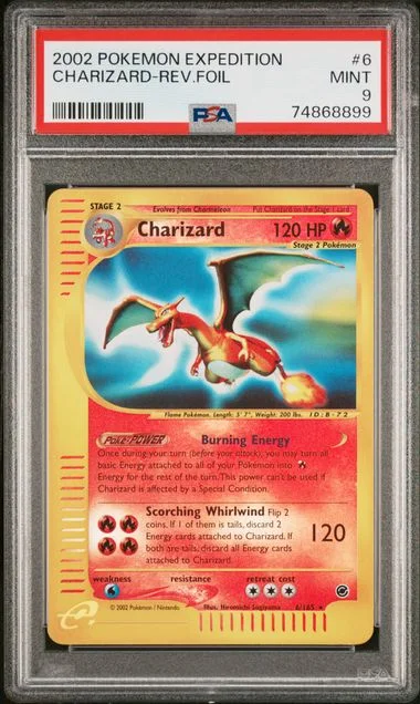 2002 Pokemon Expedition Reverse Foil Charizard #6 card image