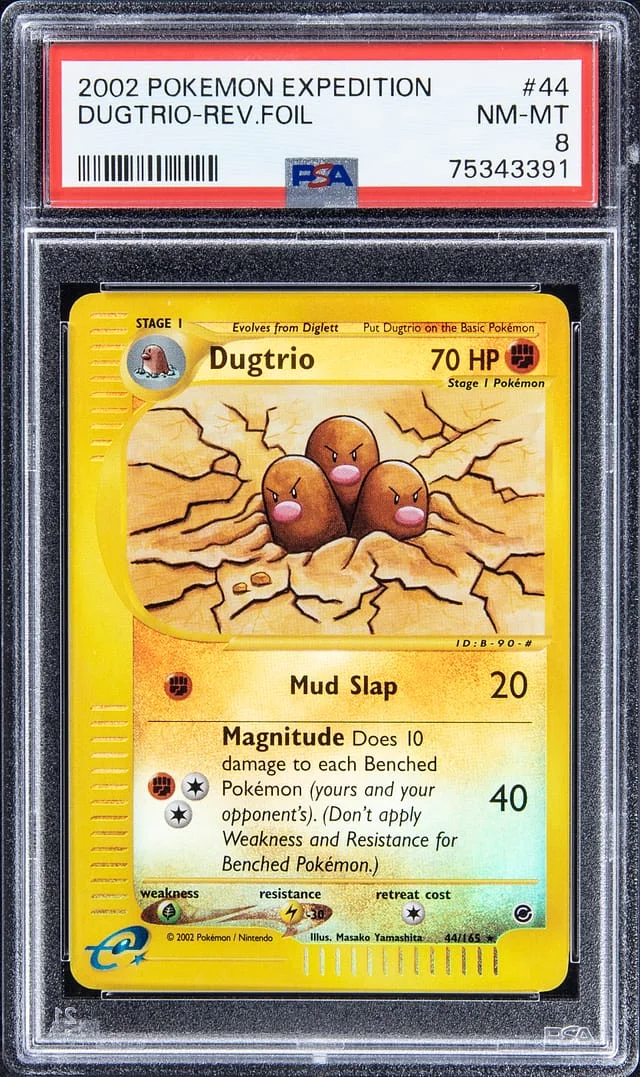 2002 Pokemon Expedition Reverse Foil Dugtrio #44 card image