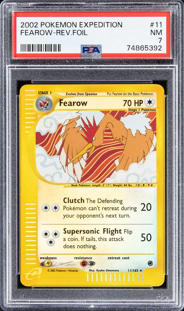 2002 Pokemon Expedition Reverse Foil Fearow #11 card image