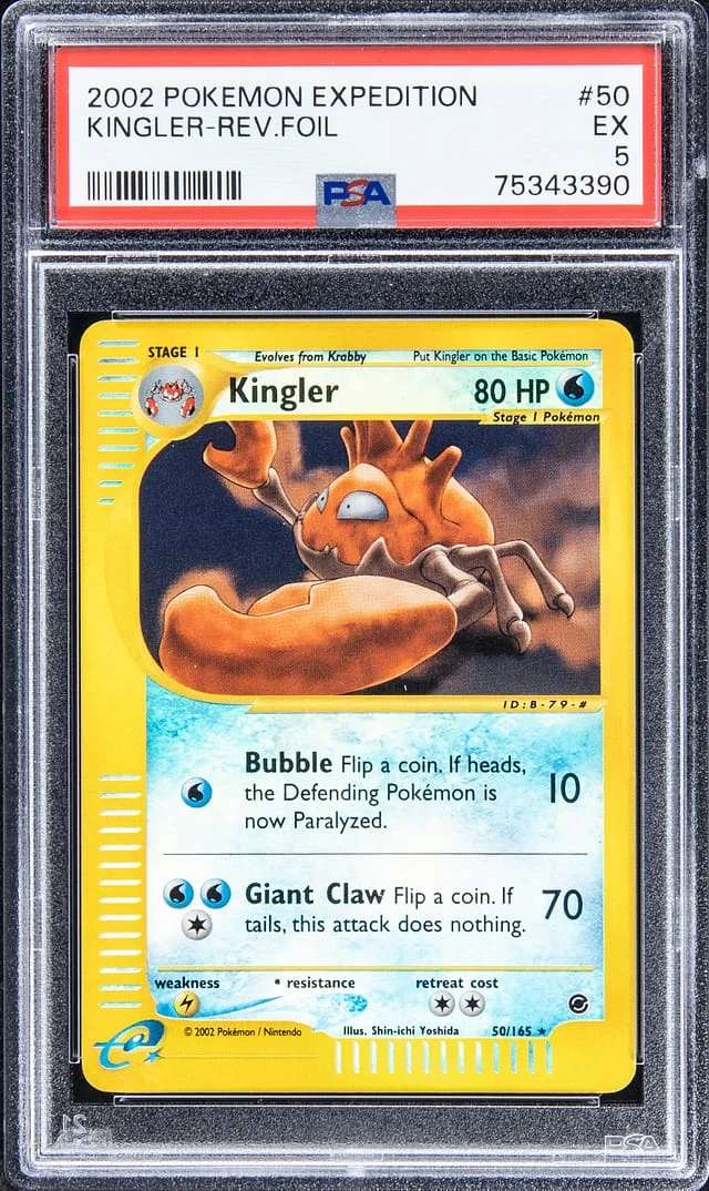 2002 Pokemon Expedition Reverse Foil Kingler #50 card image