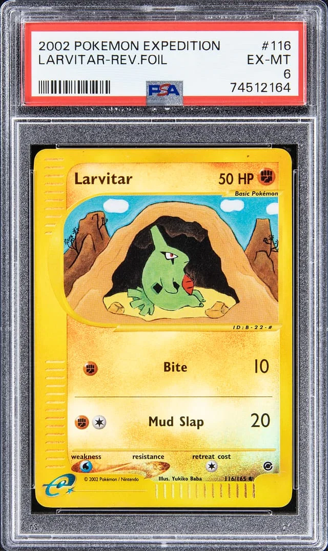 2002 Pokemon Expedition Reverse Foil Larvitar #116 card image