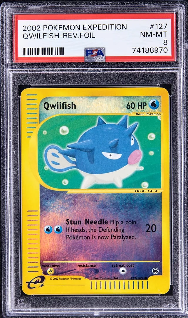 2002 Pokemon Expedition Reverse Foil Qwilfish #127 card image