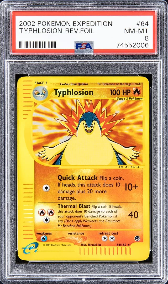 2002 Pokemon Expedition Reverse Foil Typhlosion #64 card image