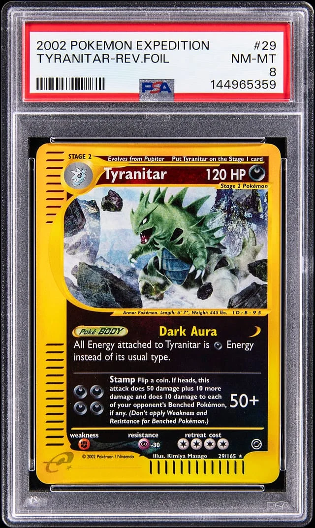 2002 Pokemon Expedition Reverse Foil Tyranitar #29 card image